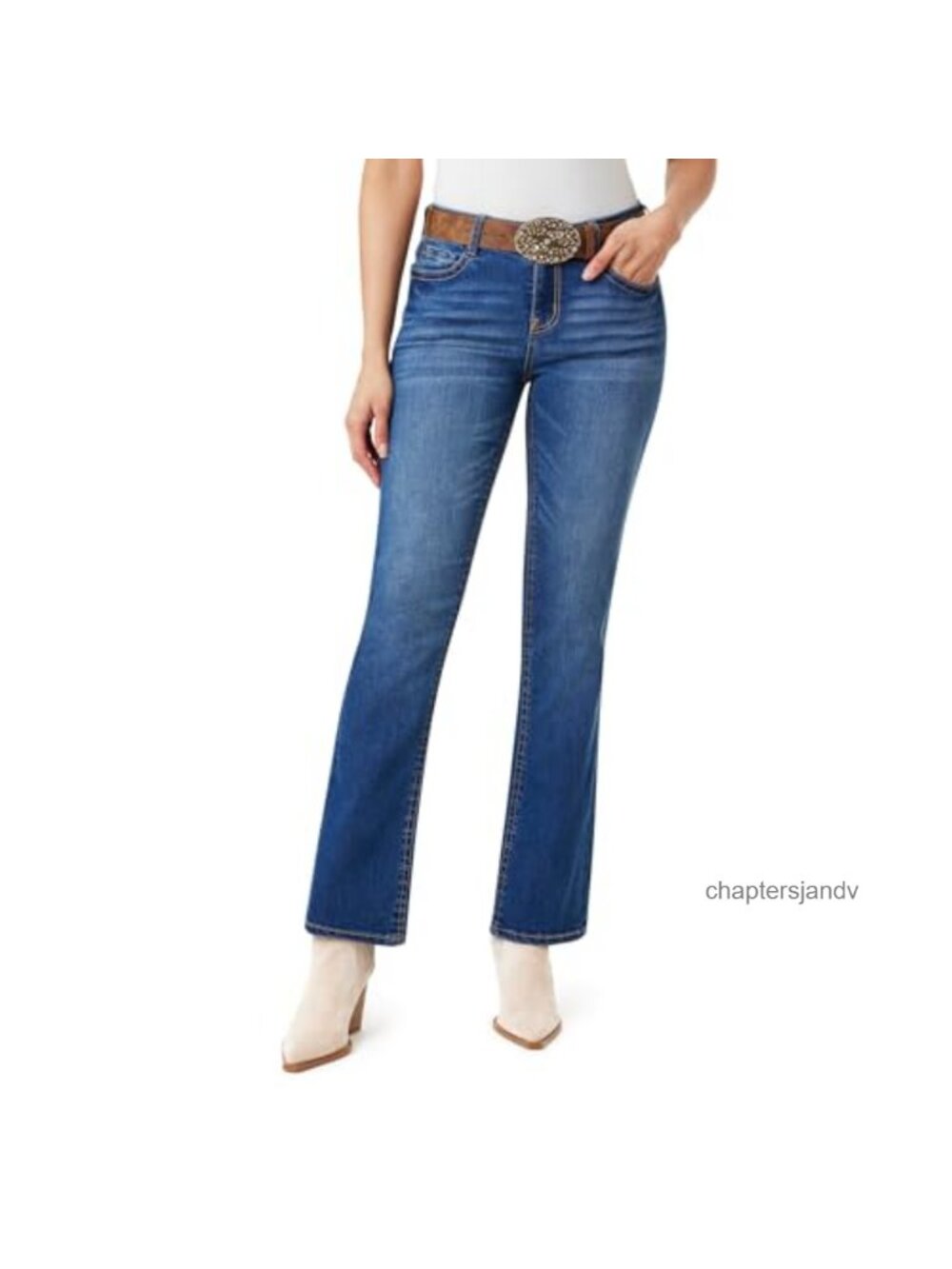Women's Curvy Slim Flare Stretch Jeans Low Rise